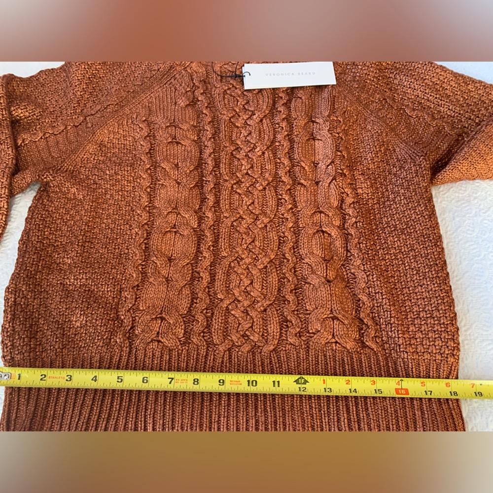 Gorgeous Veronica Beard Yola Foil Finish Sweater in Copper, Size Large. NWT. - Picture 7 of 8